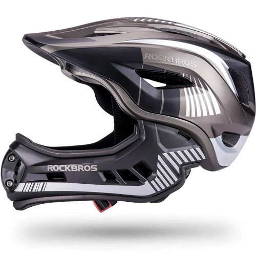 Children's bicycle helmet with detachable visor Rockbros TT-32SBTG-M size M - gray image 2