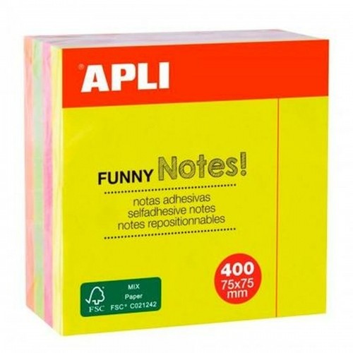 Sticky Notes Apli Funny Multicolour 75 x 75 mm (48 Units) image 2