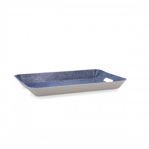 Breakfast tray Quid Habitat Blue Plastic 33 x 23 x 4 cm With handles Denim (12 Units) image 2
