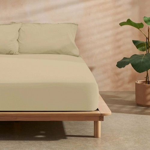 Fitted bottom sheet Decolores Liso Taupe 90 x 200 cm Smooth image 2