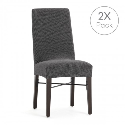 Chair Cover Eysa JAZ Dark grey 50 x 60 x 50 cm 2 Units image 2