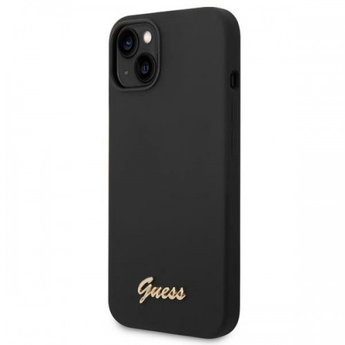 Guess Liquid Silicone Metal Logo Case for iPhone 14 Plus Black image 2