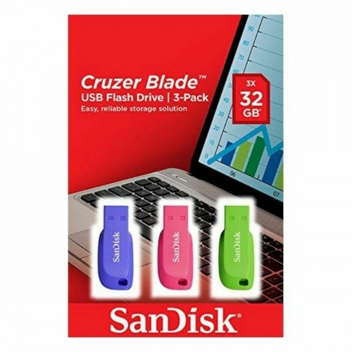 USB Zibatmiņa SanDisk Cruzer Blade 3x 32GB 32 GB image 2