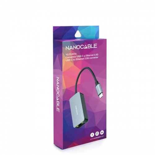 Адаптер USB-C на сеть RJ45 NANOCABLE 10.03.0410 Серый image 2