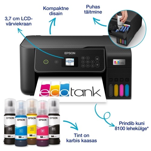 Epson all-in-one ink tank printer EcoTank L3280, black image 2