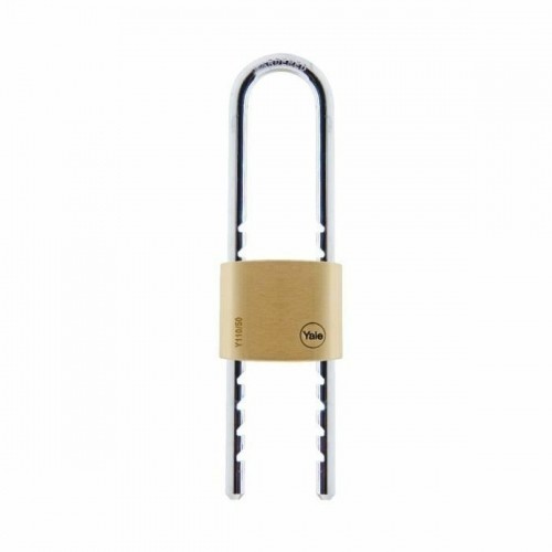 Key padlock Yale Brass Rectangular Golden image 2