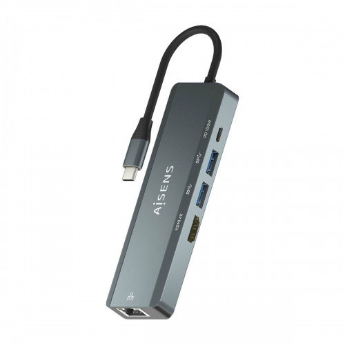 USB Hub Aisens ASUC-5P011-GR Grey (1 Unit) image 2