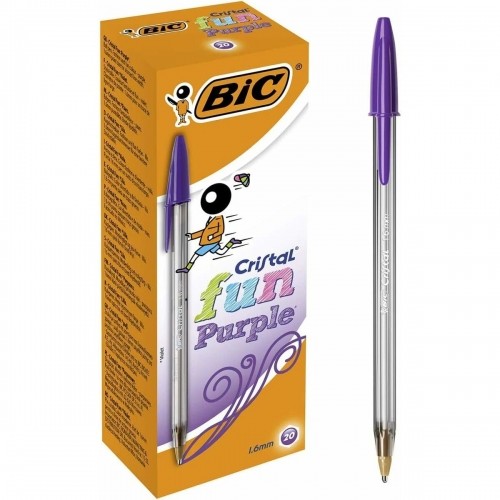 Set of Biros Bic Cristal Fun Purple 1,6 mm (18 Units) image 2