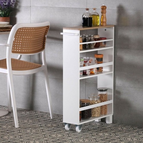 Kitchen Trolley Versa White Metal MDF Wood 15 x 79 x 50 cm image 2