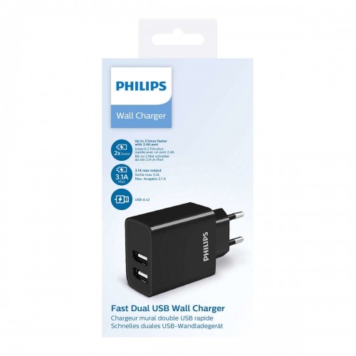 Wall Charger Philips DLP2610/12 15 W Black (1 Unit) image 2