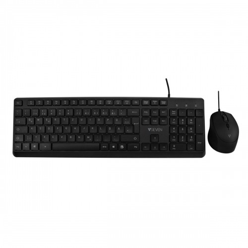 Клавиатура и мышь V7 CKU350ES Чёрный Испанская Qwerty image 2