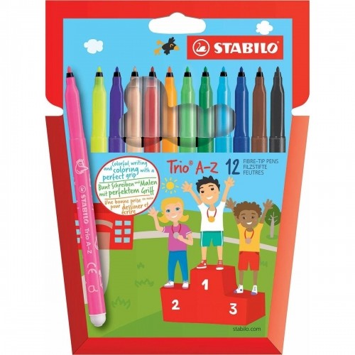 Set of Felt Tip Pens Stabilo Trio AZ Multicolour (6 Units) image 2