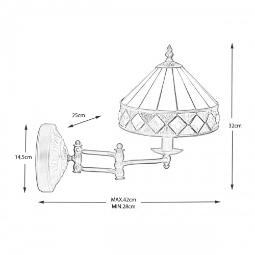 Настенный светильник Viro Ilumina Белый Железо 60 W 25 x 32 x 28 cm image 2