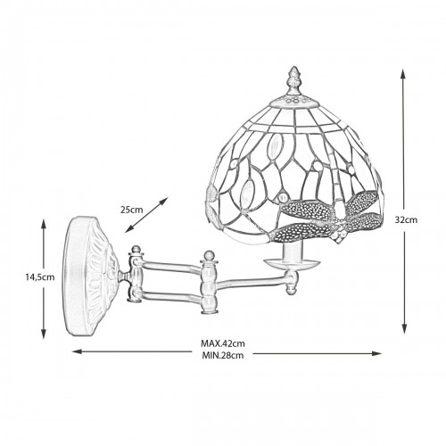 Настенный светильник Viro Queen Белый Железо 60 W 25 x 34 x 30 cm image 2