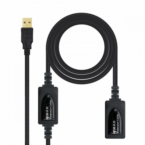 USB Extension Cable NANOCABLE 10.01.0213 Black 15 m image 2