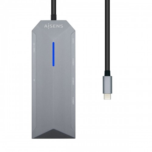USB Centrmezgls Aisens ASUC-8P004-GR Pelēks 100 W 4K Ultra HD image 2