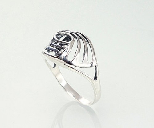 Серебряное кольцо #2100923(POx-Bk), Серебро 925°, оксид (покрытие), Размер: 18, 2.4 гр. image 2