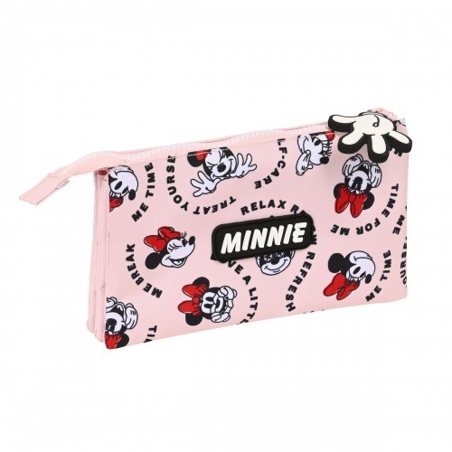 Тройной пенал Minnie Mouse Me time Розовый (22 x 12 x 3 cm) image 2