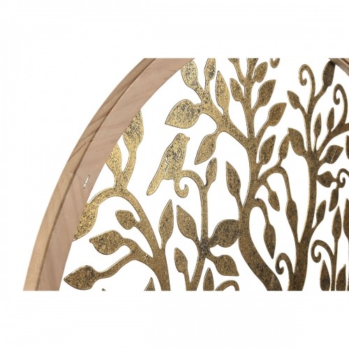 Настенный декор Home ESPRIT Позолоченный Натуральный Дерево Cottage 60 x 1,5 x 60 cm (2 штук) image 2