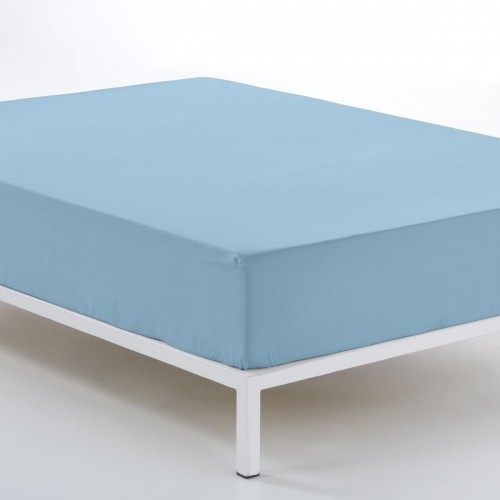 Fitted bottom sheet Alexandra House Living Blue Celeste 200 x 200 cm image 2