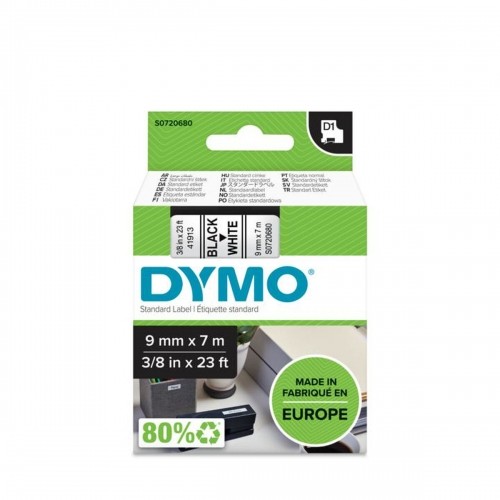 Laminated Tape Dymo S0720680 Black Black/White image 2