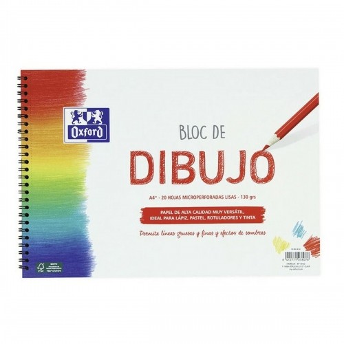 Skiču bloks Oxford Balts A4+ 20 Loksnes (5 gb.) image 2