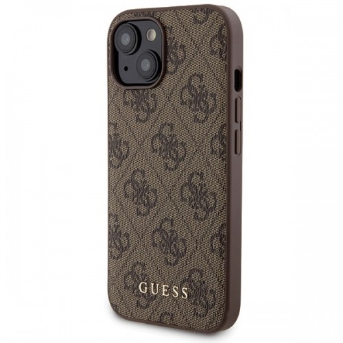 Zestaw Guess GUBPM5P15S4GEMGW iPhone 15 6.1" hardcase + Powerbank 5000mAh MagSafe brązowy|brown 4G Metal Logo image 2