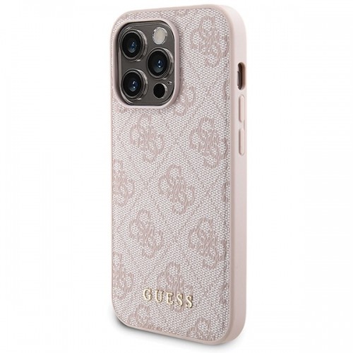 Zestaw Guess GUBPM5P14L4GEMGP iPhone 14 Pro 6.1" hardcase + Powerbank 5000mAh MagSafe różowy|pink 4G Metal Logo image 2