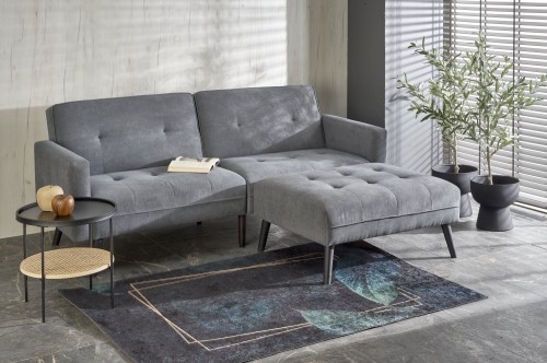 Halmar CORNELIUS folding sofa with ottoman, color: grey image 2
