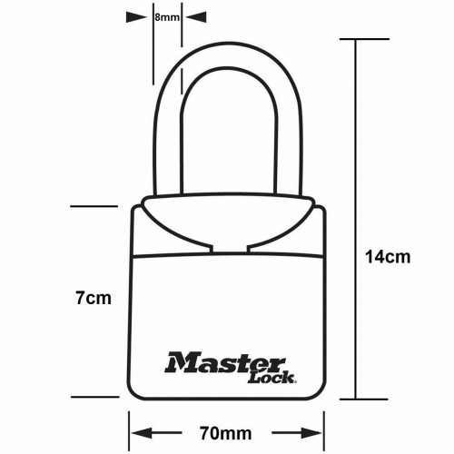 Kombinēšanas piekaramā atslēga Master Lock 5406EURD image 2