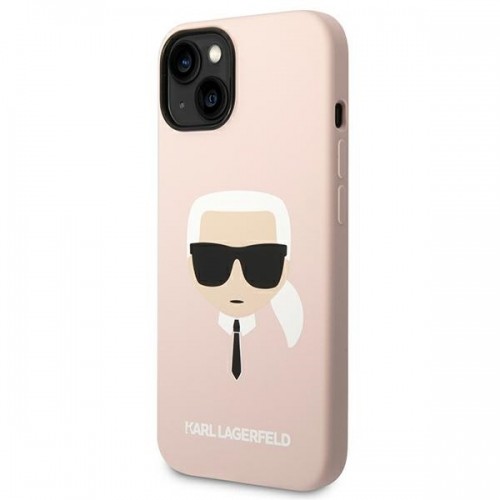 Karl Lagerfeld MagSafe Compatible Case Liquid Silicone Karl Head for iPhone 14 Plus Pink image 2
