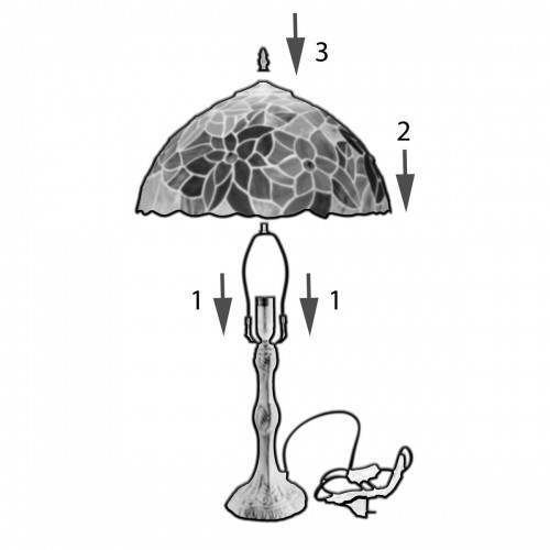 Galda lampa Viro Buttefly Daudzkrāsains Cinks 60 W 25 x 46 x 25 cm image 2