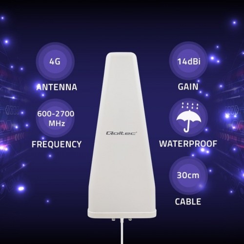 Qoltec 57043 4G LTE DUAL antenna | 14dBi | omnidirectional | outdoor image 2