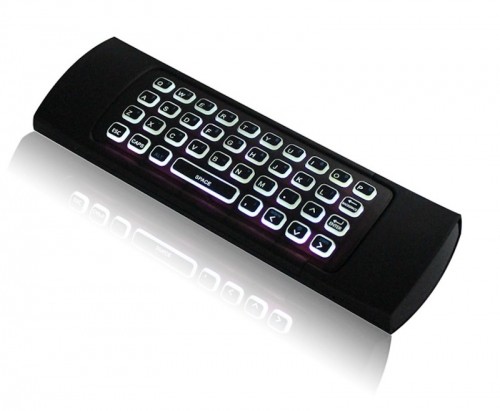 CP MX3-ML Universālais viedais TV / PC pults bezvadu ar klaviatūru / IR pults / LED apgaismojums / USB melns image 2