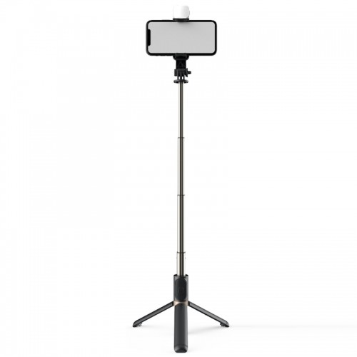 Elight Q03s 2in1 Selfie stick & Video WEB zvaniem Trīskājis statīvs 76cm LED gaisma & Pults Melna image 2