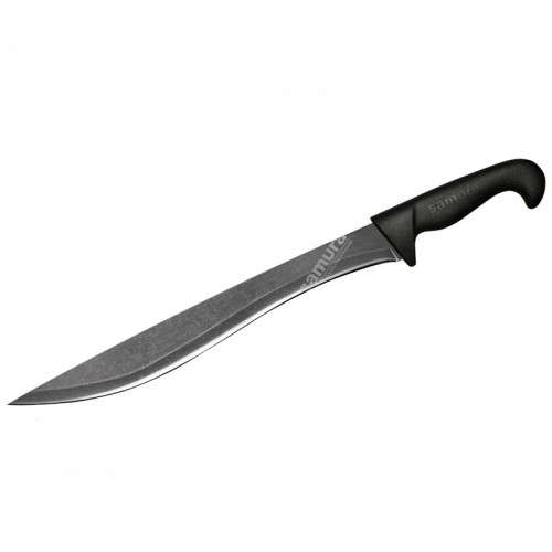 Samura SULTAN Pro Stonewash Yatagan нож с Черной  ручкой 301mm из  AUS-8 Японской стали 59 HRC image 2
