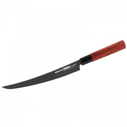 Samura Okinawa Stonewash Кухонный нож слайсер Tanto 170mm из AUS 8 Японской стали 58 HRC image 2