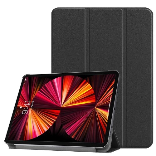 iLike Tri-Fold Plāns Eko-Ādas Statīva Maks Galaxy Tab S9 Ultra 14.6'' X910 / X916B / X918N (2023) Melns image 2