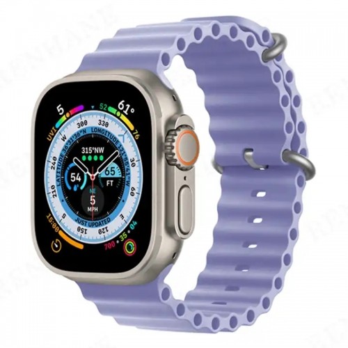 iWear S1 Rievota Mīksta Silikona 20mm aproce priekš Apple Watch 49mm / 45mm / 44mm / 42mm Violeta image 2