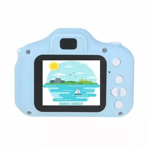 CP X2 Детская Цифровая Фото и Видео камера с MicroSD катрой  2'' LCD цветным экраном Синий image 2