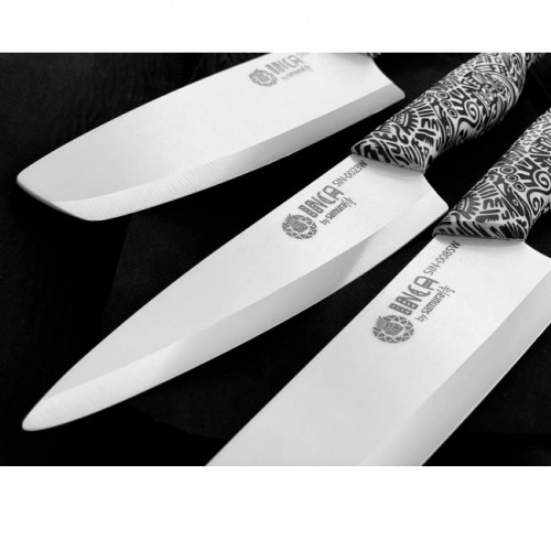 Samura Inca компл. из 3-ёх керамических ножей: Универсальный 155mm / Nakiri 165mm / Шефа 187mm Белый image 2