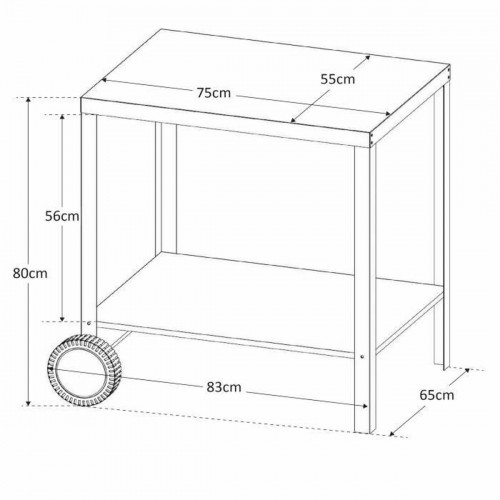 Вспомогательный стол Cook'in Garden Чёрный Серый Металл 90 x 65 x 80 cm image 2