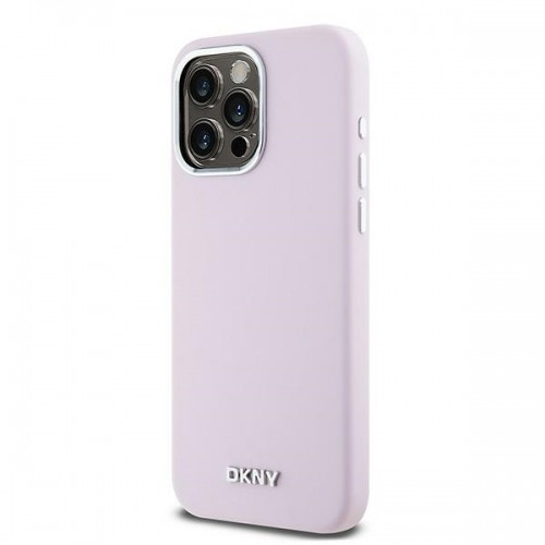 DKNY DKHMP15XSMCHLP iPhone 15 Pro Max 6.7" różowy|pink hardcase Liquid Silicone Small Metal Logo MagSafe image 2