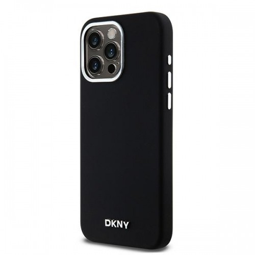 DKNY DKHMP14XSMCHLK iPhone 14 Pro Max 6.7" czarny|black hardcase Liquid Silicone Small Metal Logo MagSafe image 2