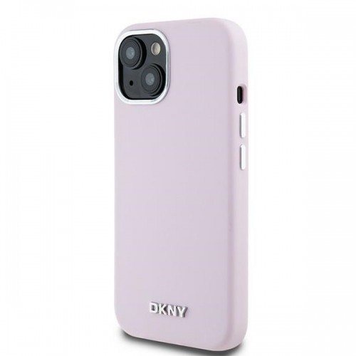 DKNY DKHMP14SSMCHLP iPhone 14 | 15 | 13 6.1" różowy|pink hardcase Liquid Silicone Small Metal Logo MagSafe image 2