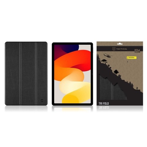 Tactical Book Tri Fold Case for Xiaomi Redmi Pad SE Black image 2