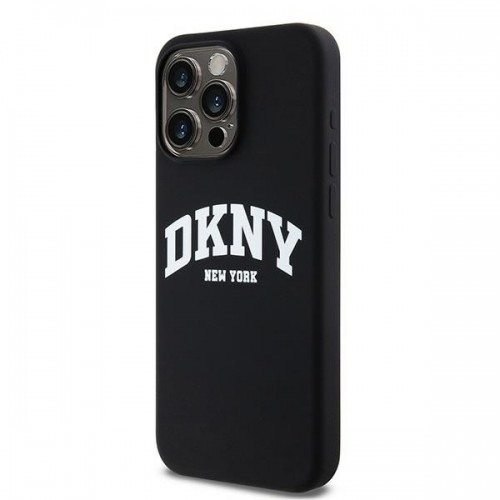 DKNY DKHMP15XSNYACH iPhone 15 Pro Max 6.7" czarny|black hardcase Liquid Silicone White Printed Logo MagSafe image 2