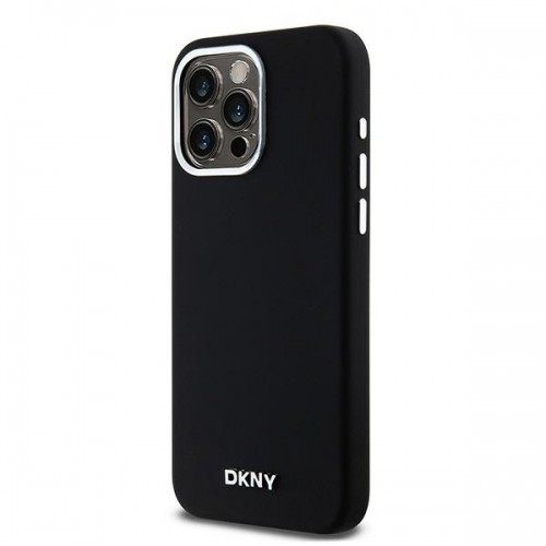 DKNY DKHMP15XSMCHLK iPhone 15 Pro Max 6.7" czarny|black hardcase Liquid Silicone Small Metal Logo MagSafe image 2