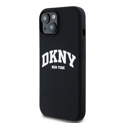 DKNY DKHMP15SSNYACH iPhone 15 | 14 | 13 6.1" czarny|black hardcase Liquid Silicone White Printed Logo MagSafe image 2