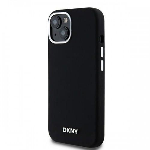 DKNY DKHMP15SSMCHLK iPhone 15 | 14 | 13 6.1" czarny|black hardcase Liquid Silicone Small Metal Logo MagSafe image 2